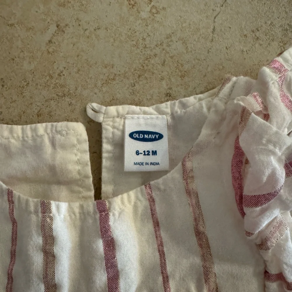 Striped Pink and White Baby Outfit